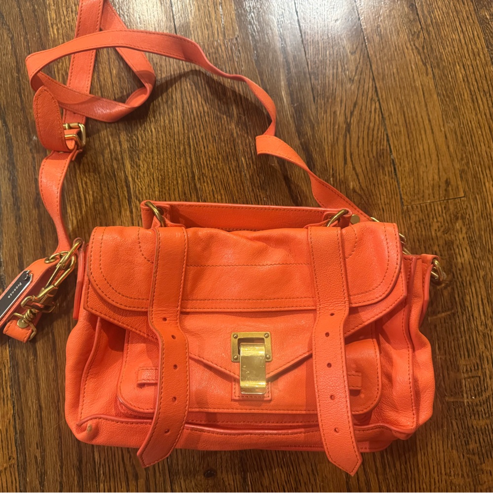 Proenza Schouler Small Leather PS1 Bag in Grapefruit / Coral / Orange